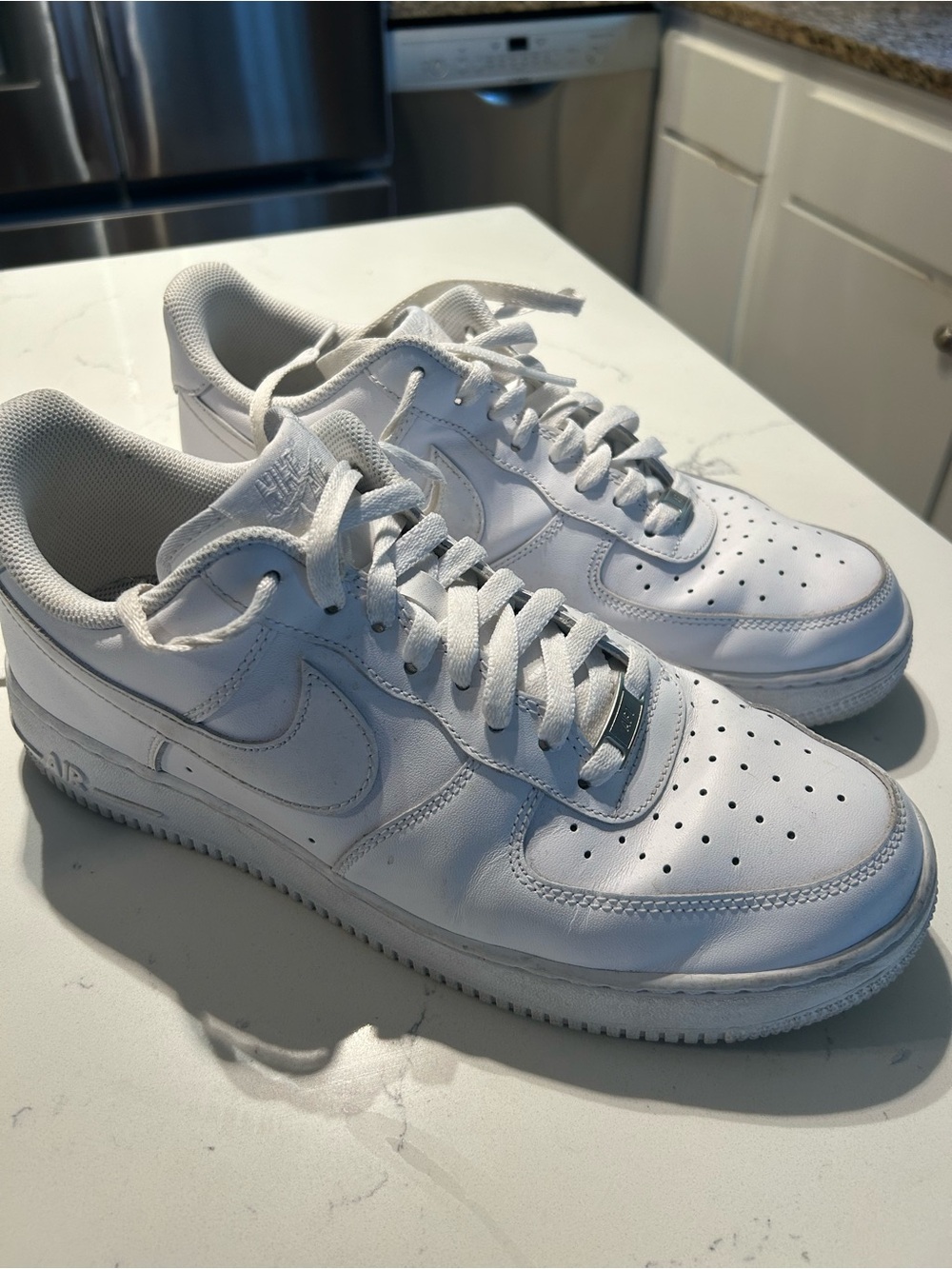 Nike White Leather Low-Top Sneakers